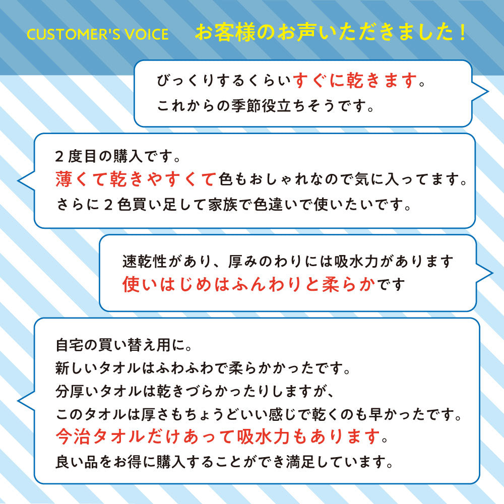 とにかく乾きやすいタオル コンパクトバスタオル 3枚セット