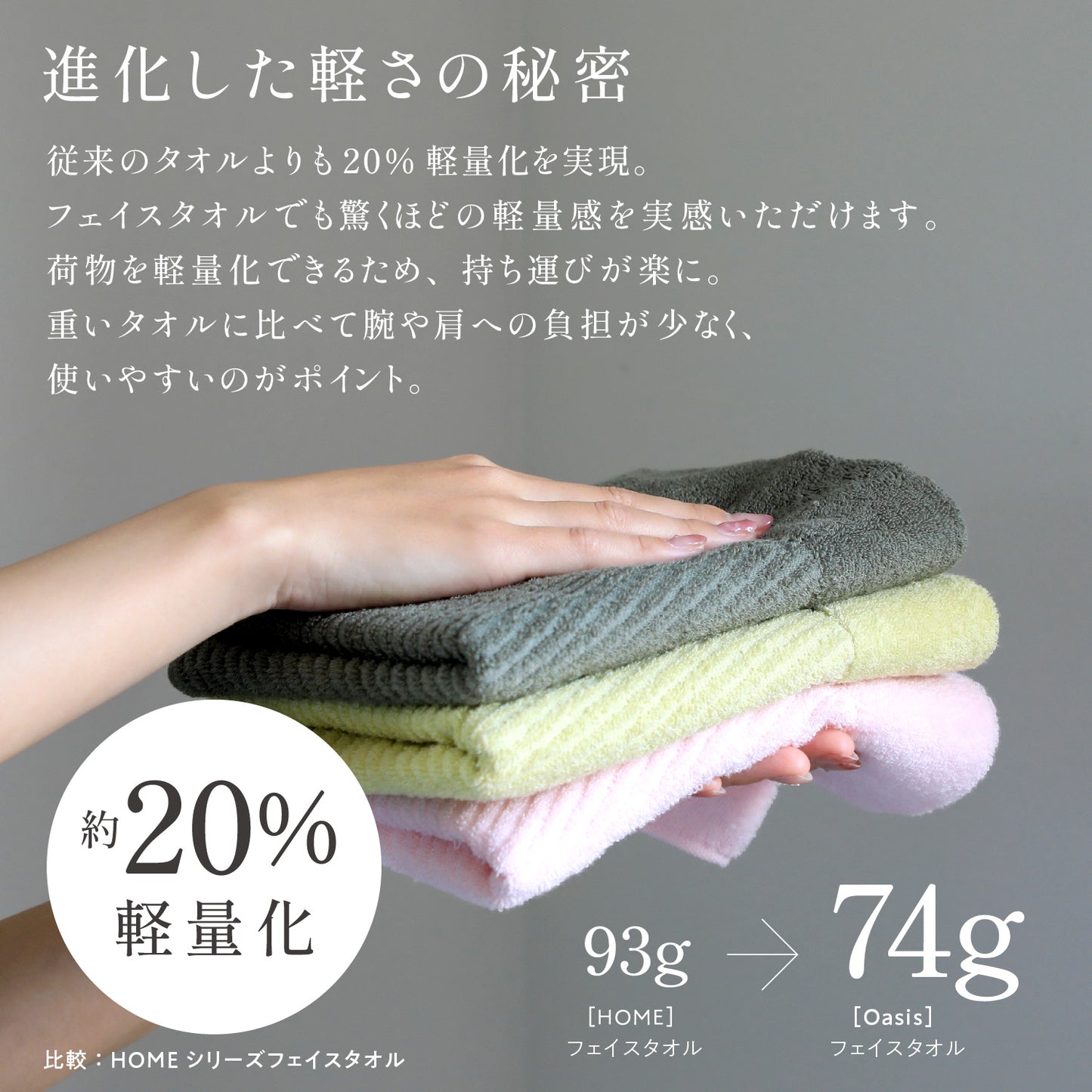 Quick-drying compact bath towels, set of 3