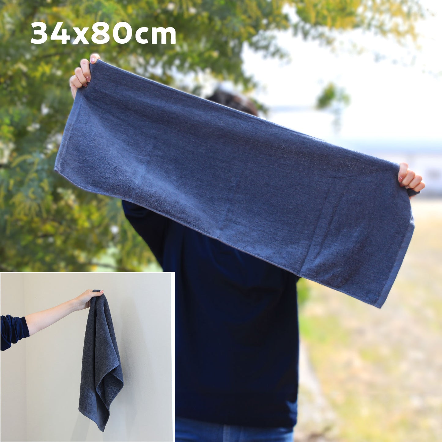 Quick-drying compact bath towels, set of 3