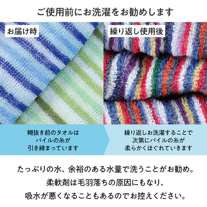 残糸で作ったエコなタオルセット フェイスタオル5枚組
